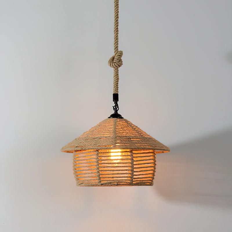 Suspension Harpe en jute et fer – vue 21