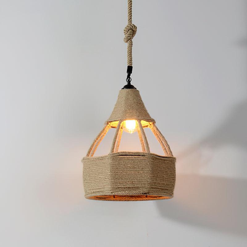 Suspension Harpe en jute et fer – vue 22