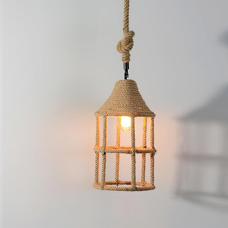 Suspension Harpe en jute et fer – vue 27