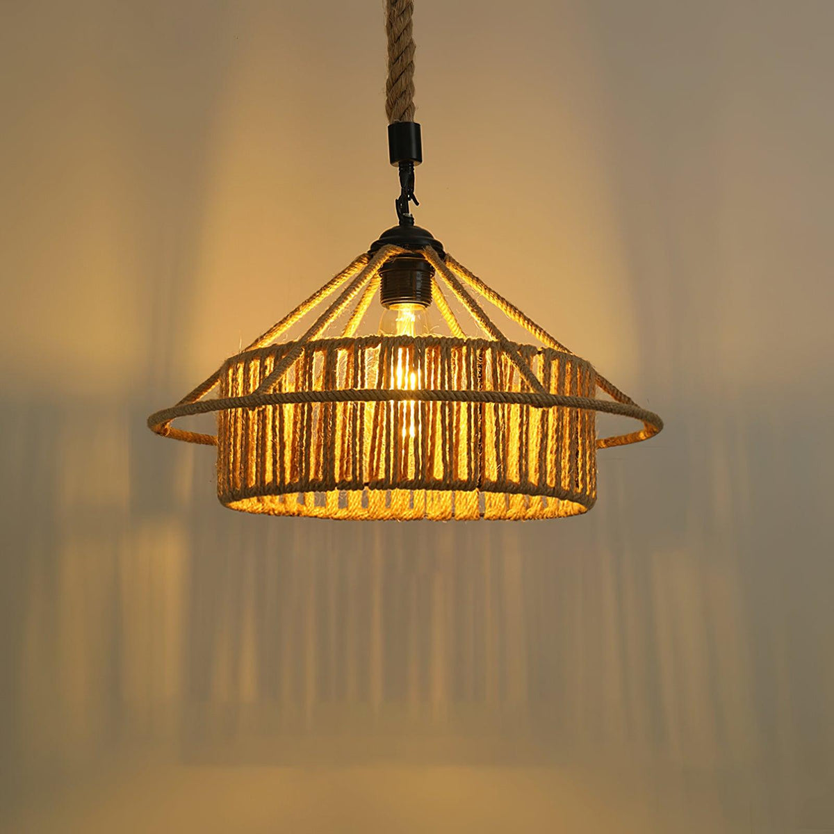 Suspension Harpe en jute et fer – vue 29
