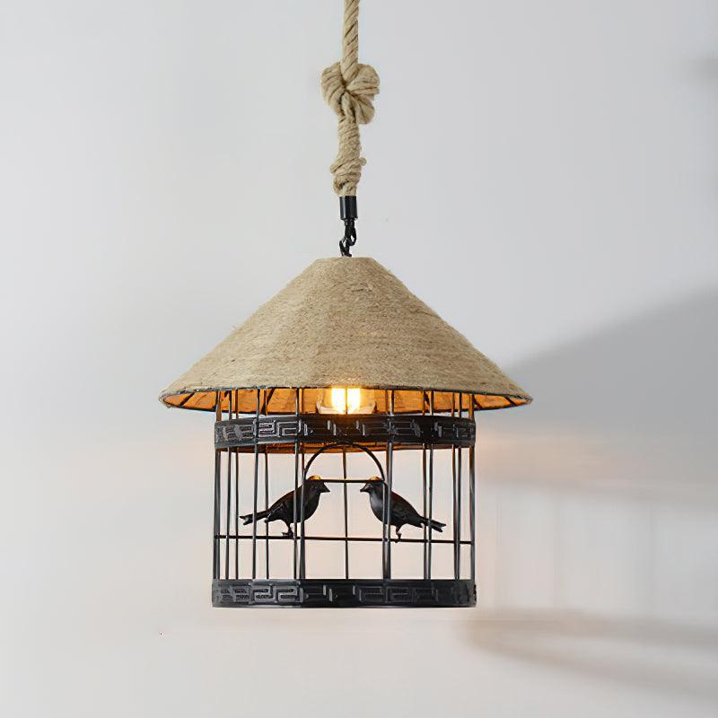 Suspension Quadrille en jute et fer – vue 27