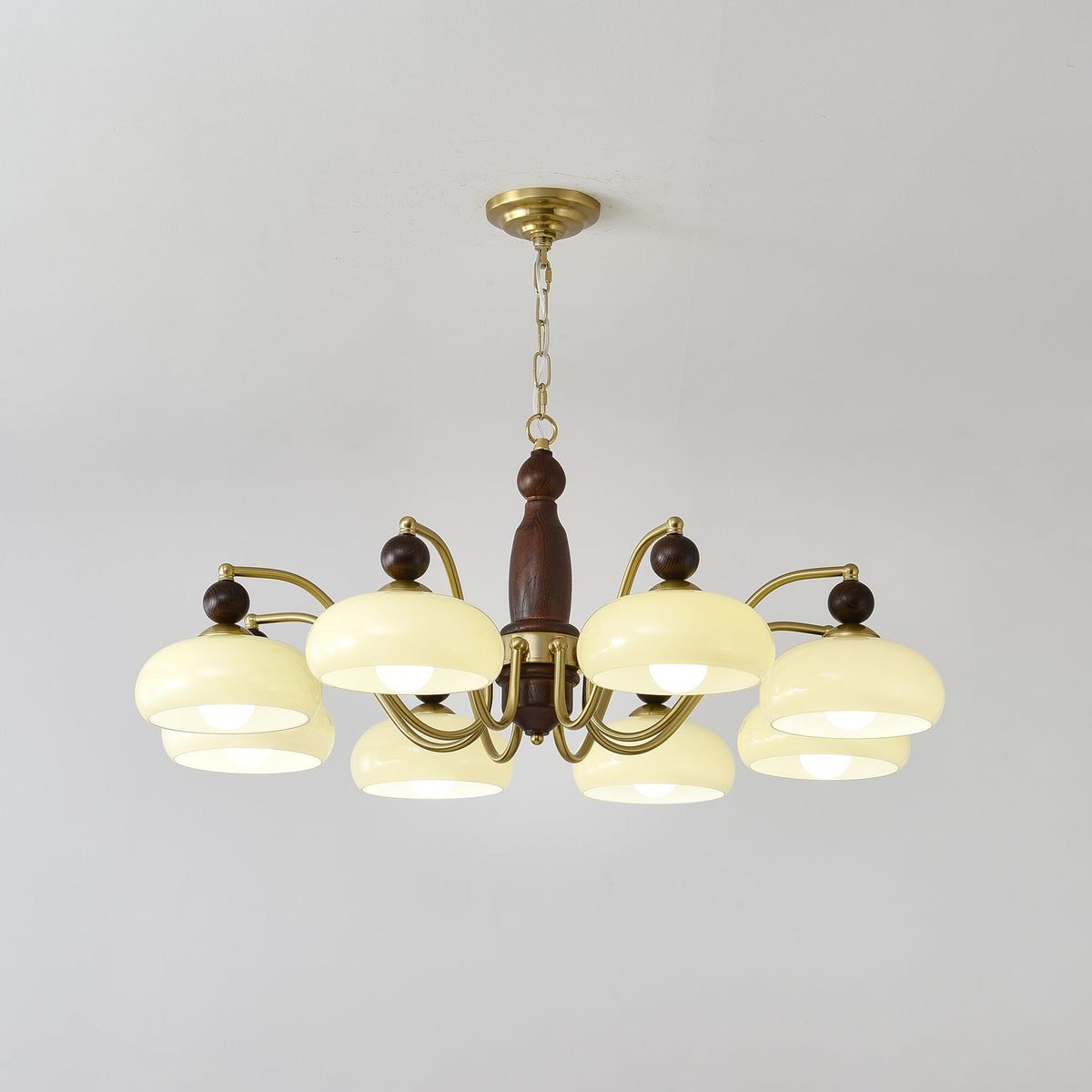 Lustre Comète en verre et bois – vue 18