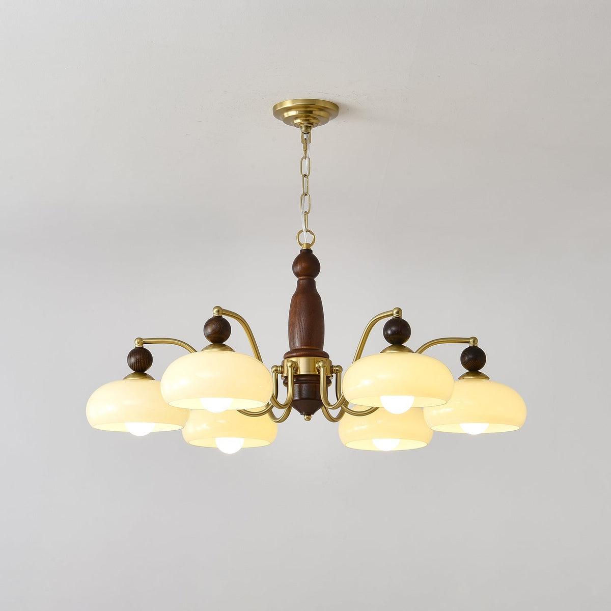 Lustre Comète en verre et bois – vue 23
