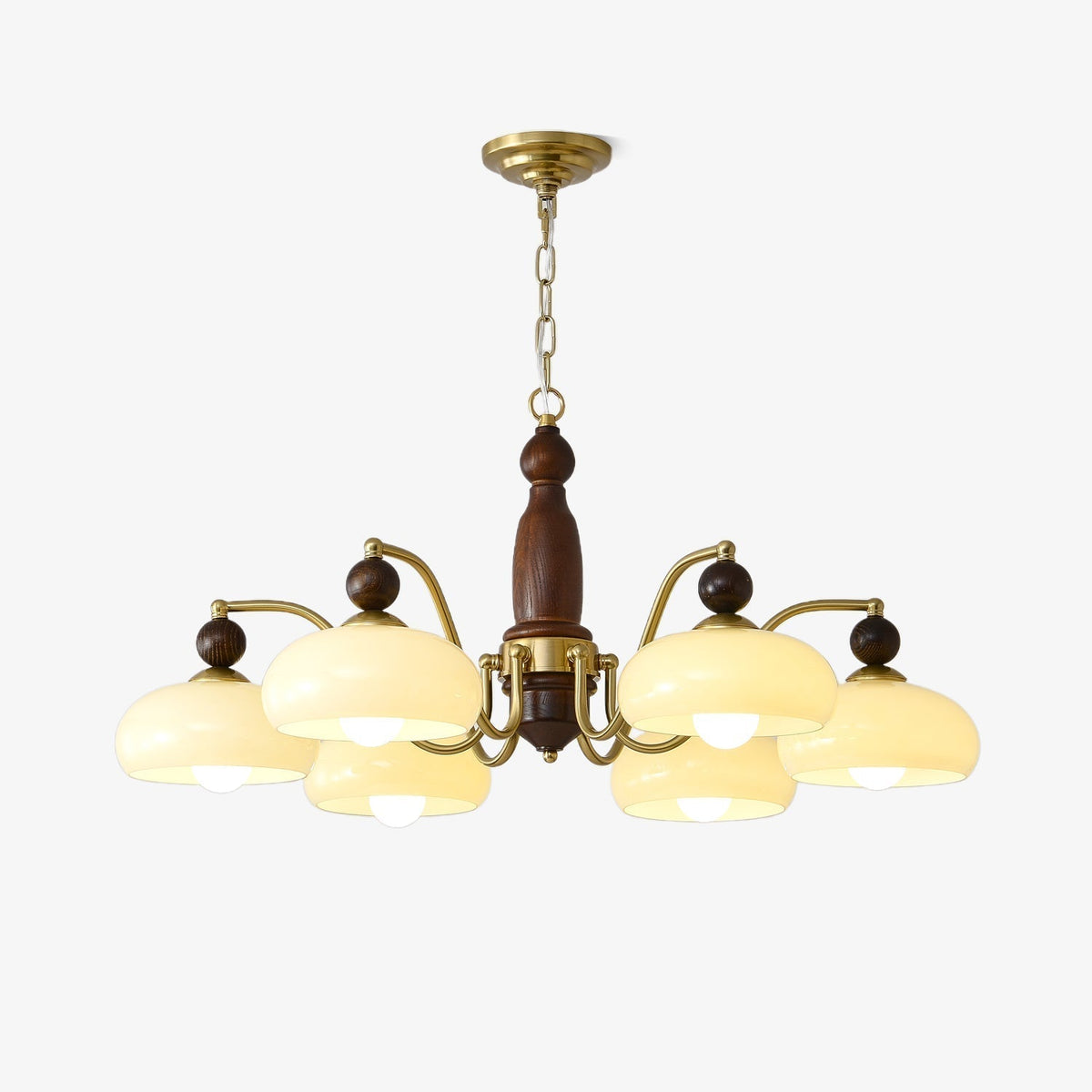 Lustre Comète en verre et bois – vue 15