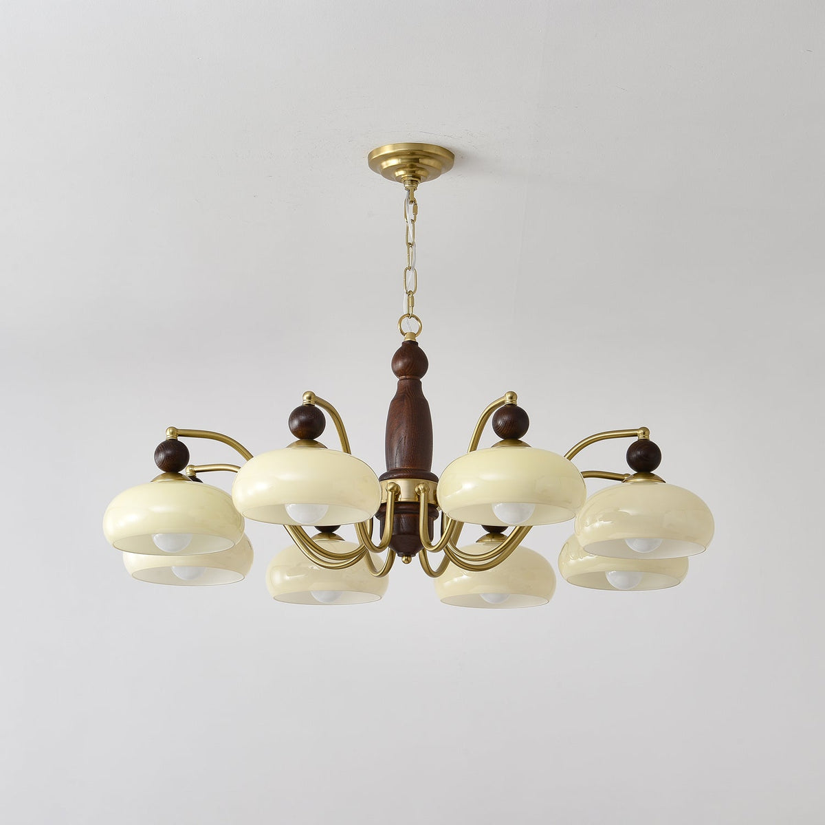 Lustre Comète en verre et bois – vue 12