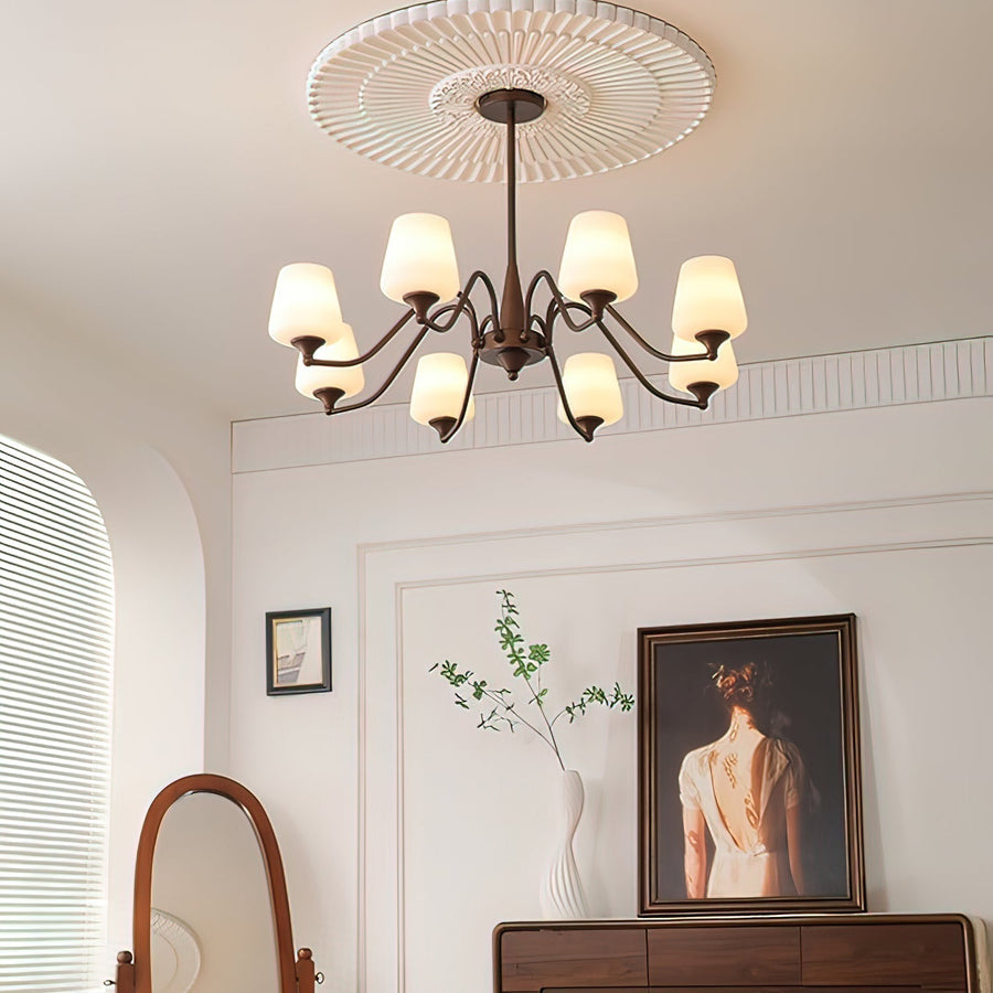 Lustre Rosace en verre et métal – vue 2