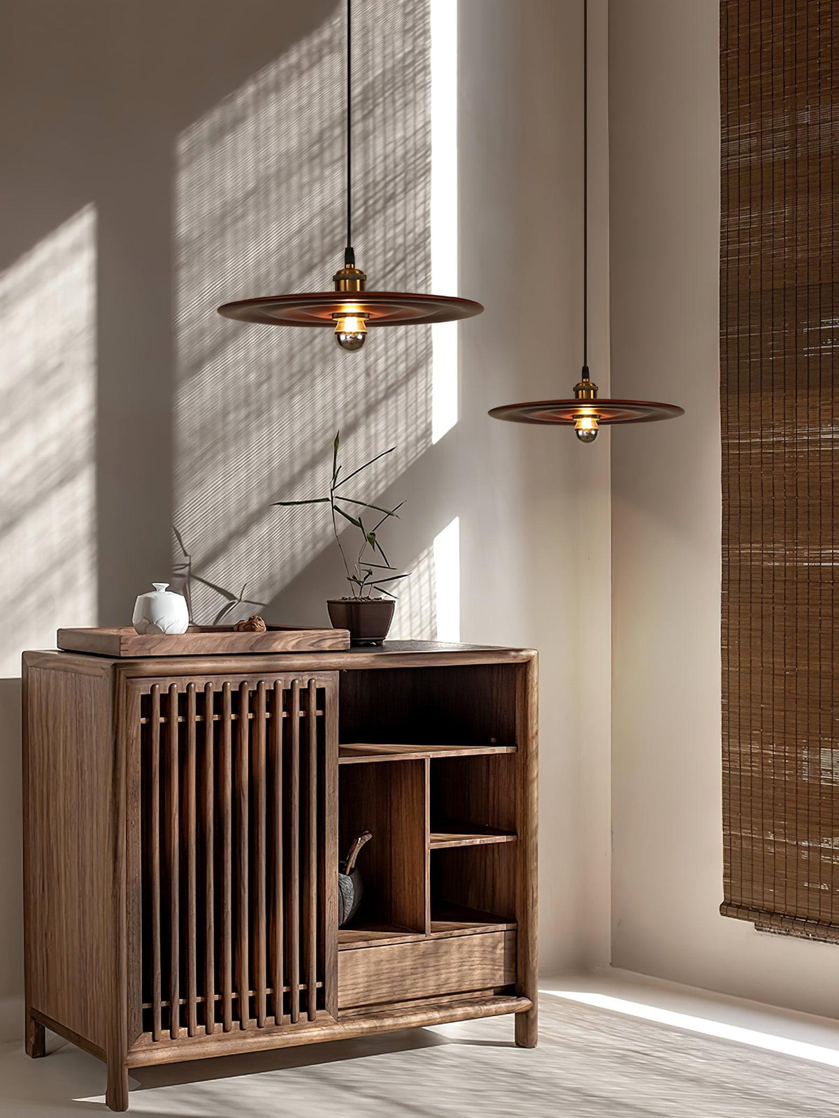 Suspension Oural en verre et bois – vue 24