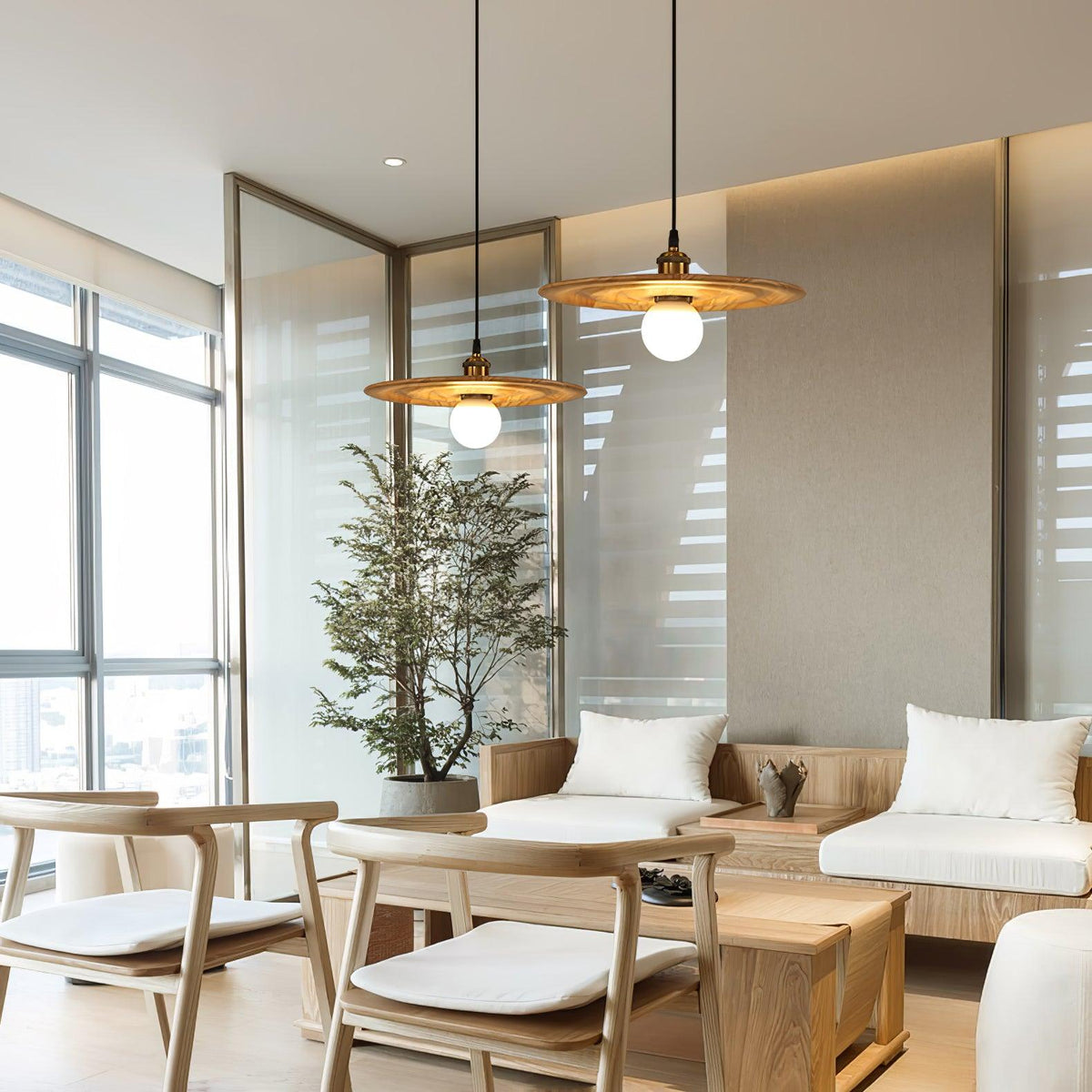 Suspension Oural en verre et bois – vue 19