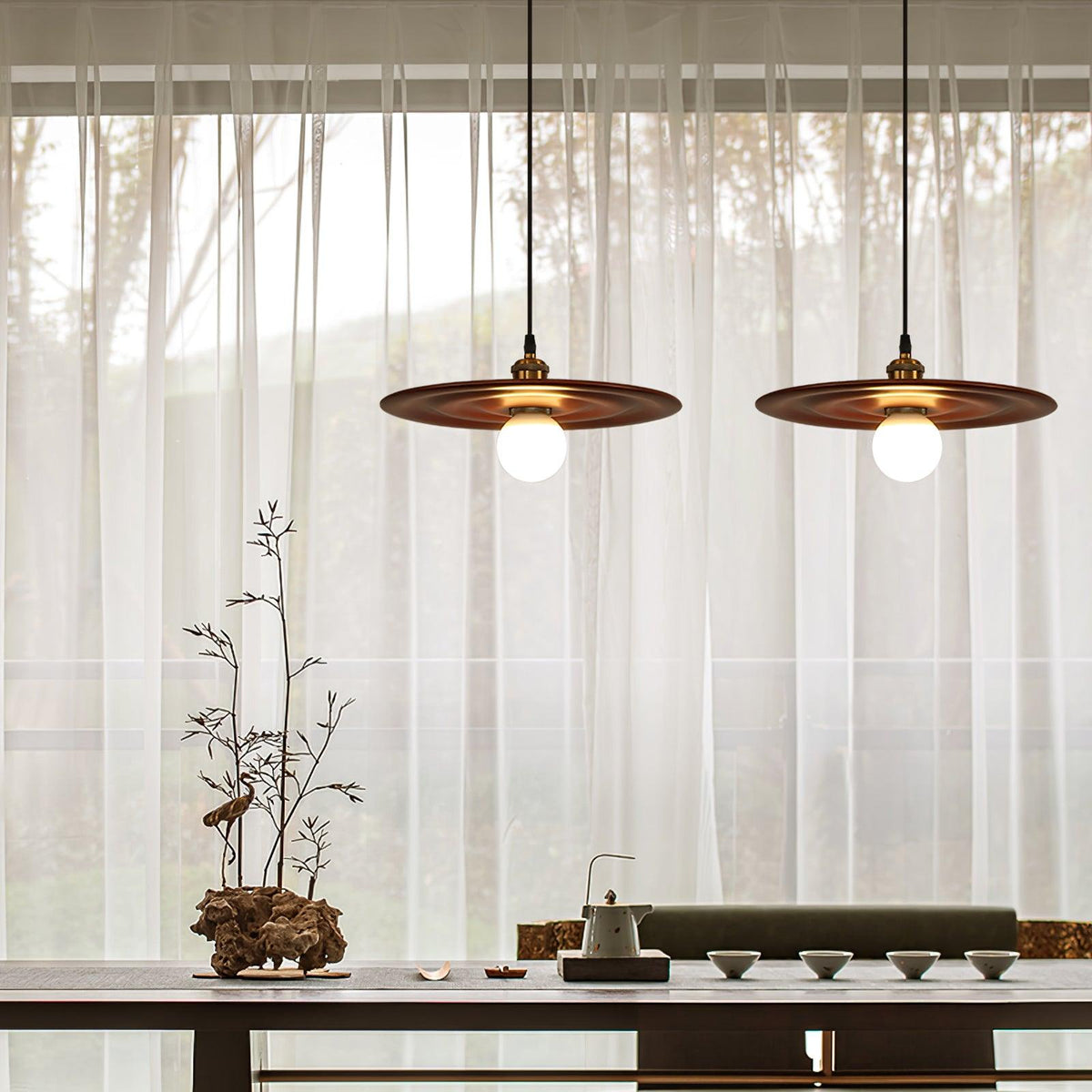 Suspension Oural en verre et bois – vue 14
