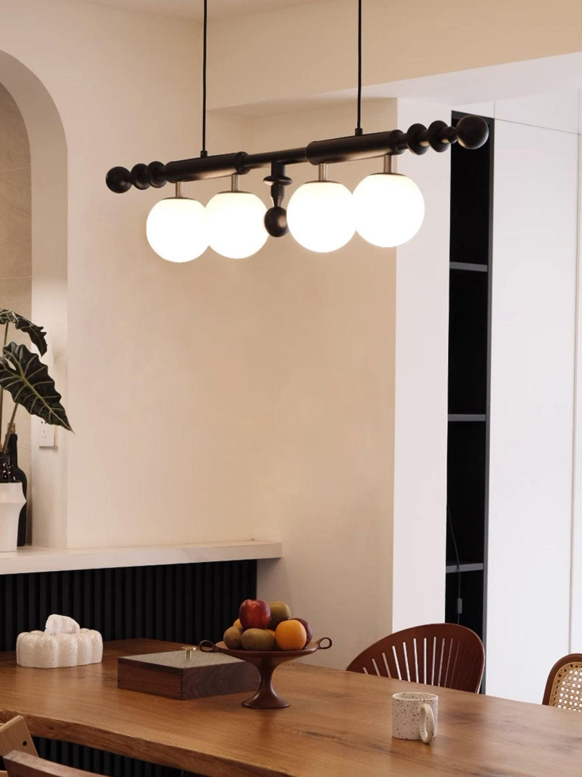 Lustre Clairon en verre et noyer – vue 25