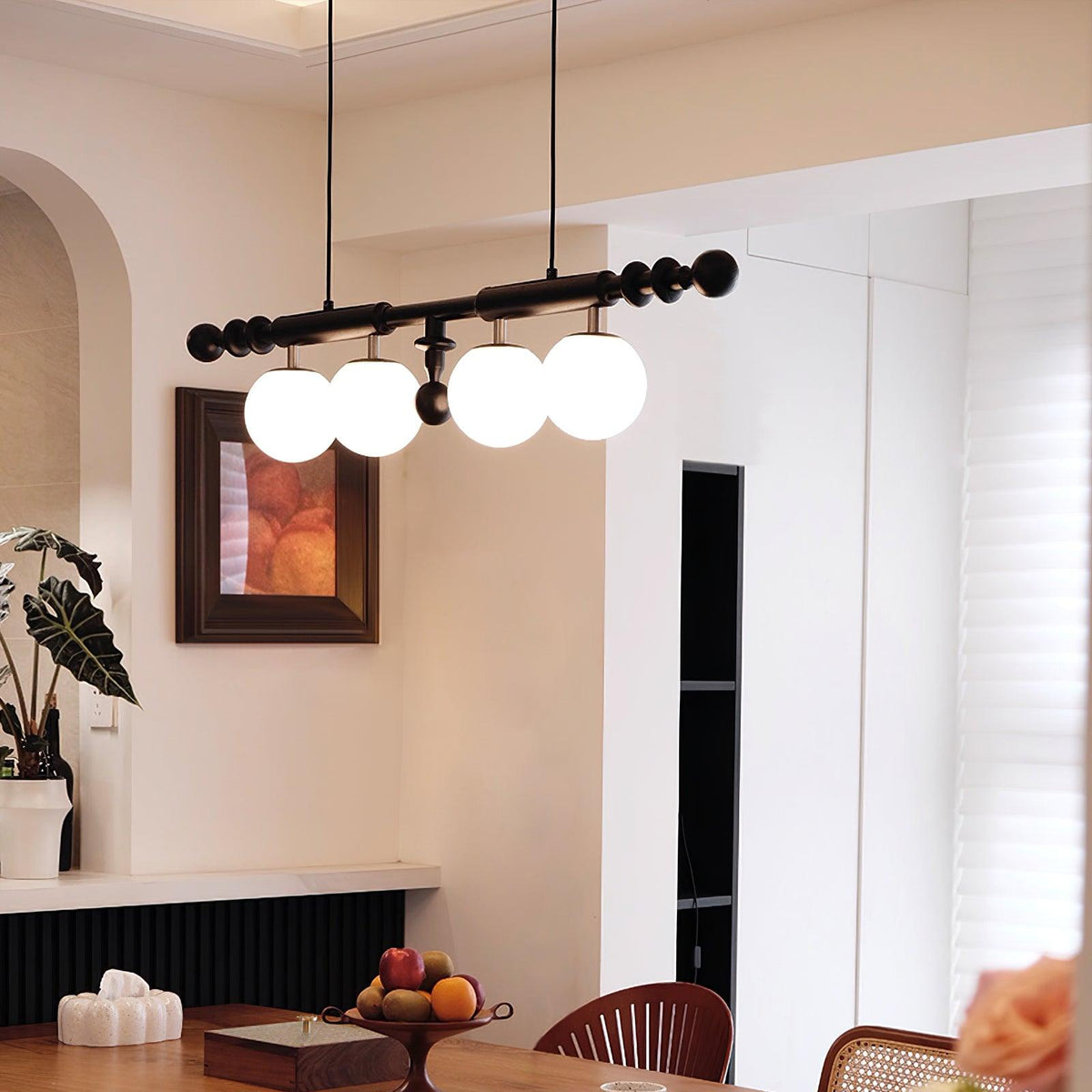 Lustre Clairon en verre et noyer – vue 19