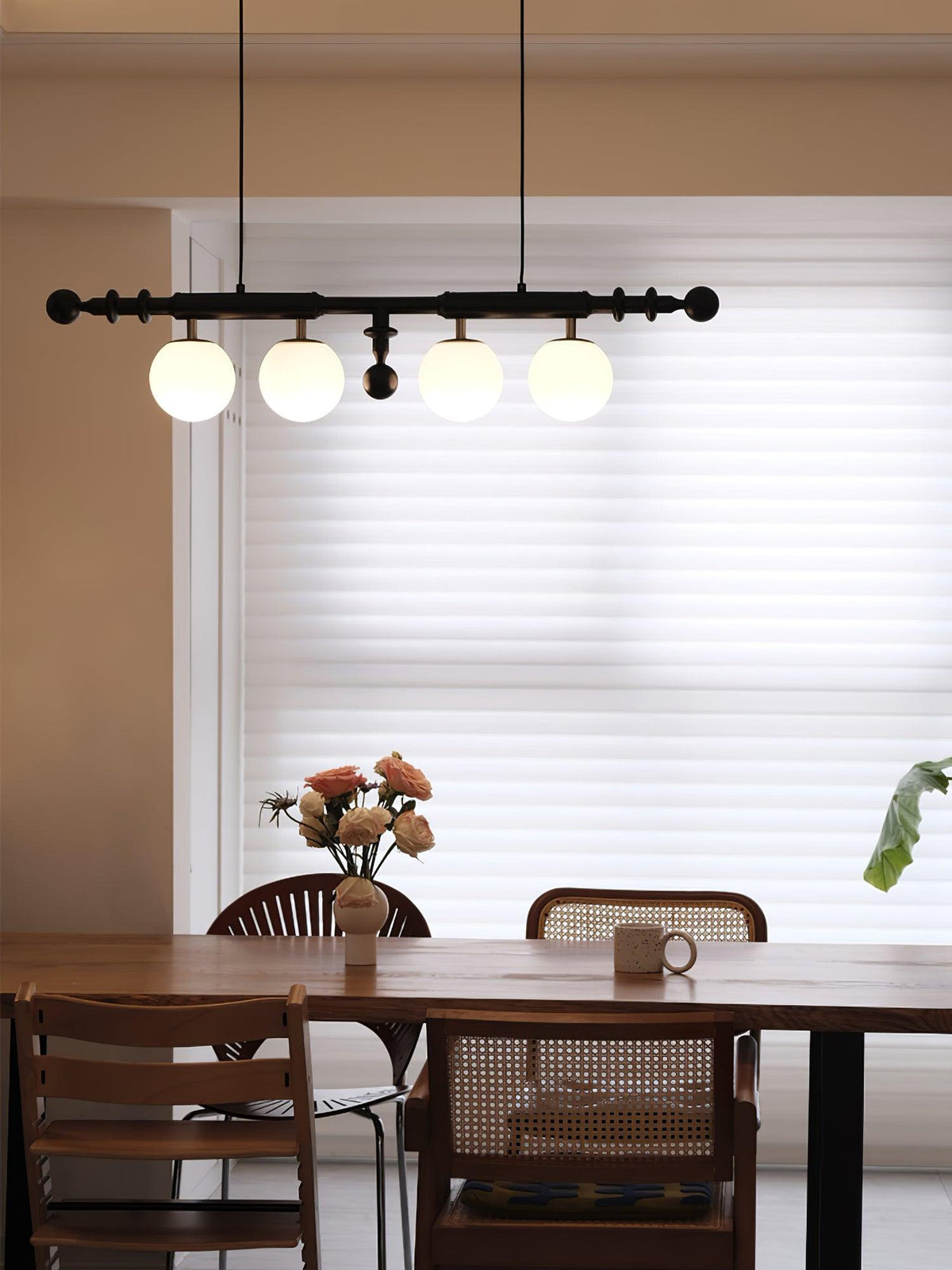 Lustre Clairon en verre et noyer – vue 20