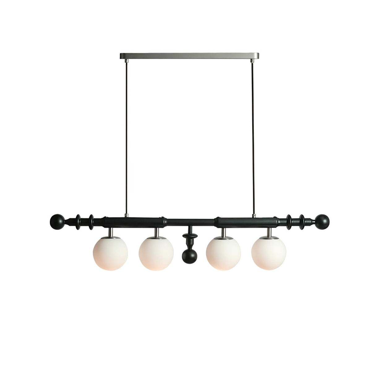 Lustre Clairon en verre et noyer – vue 14
