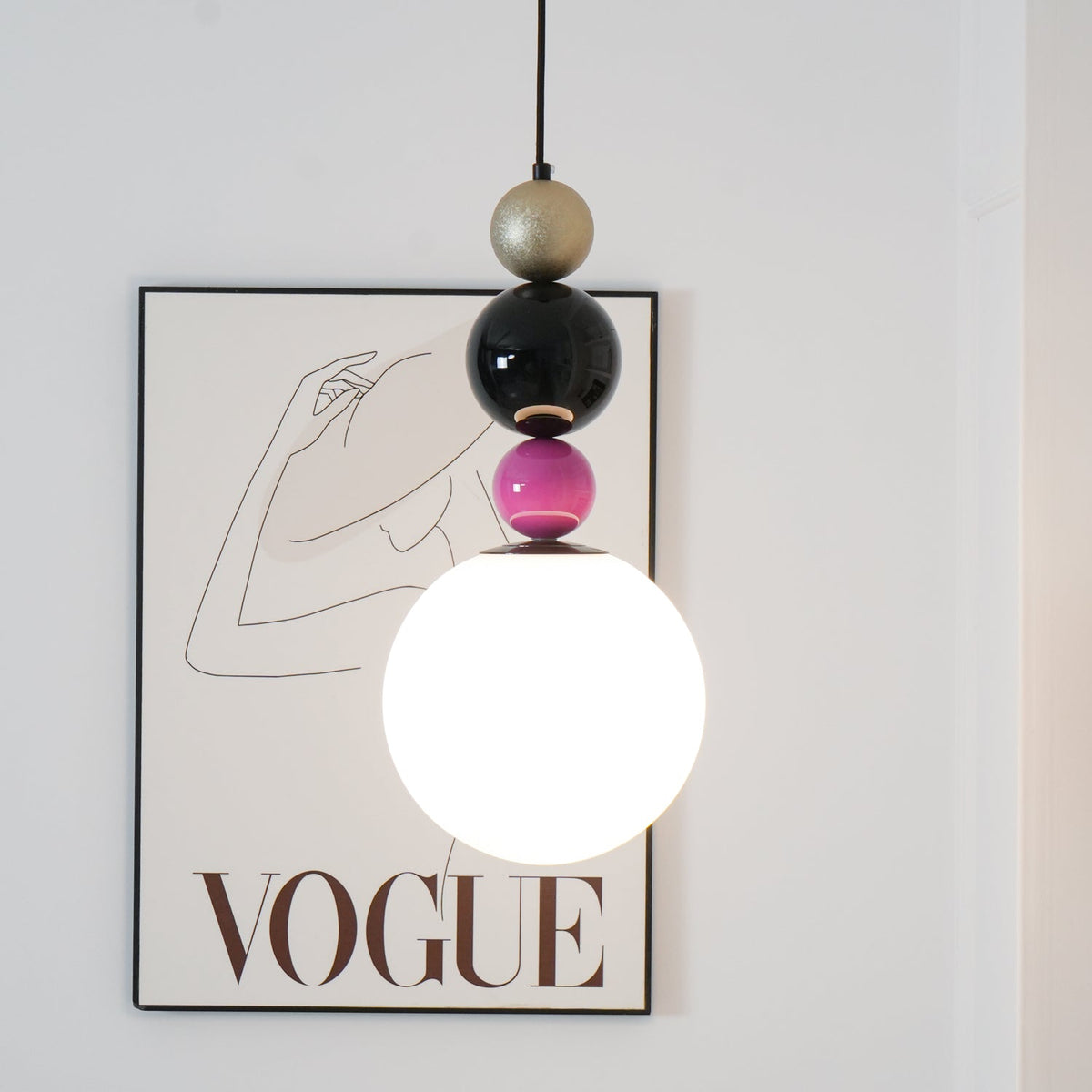 Suspension Vivace en verre et métal – vue 2
