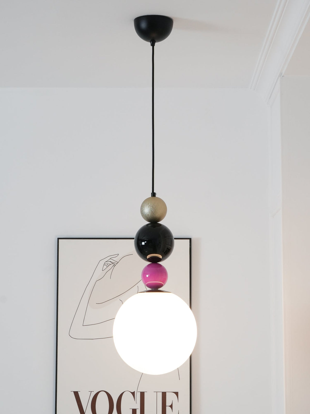 Suspension Vivace en verre et métal – vue 3