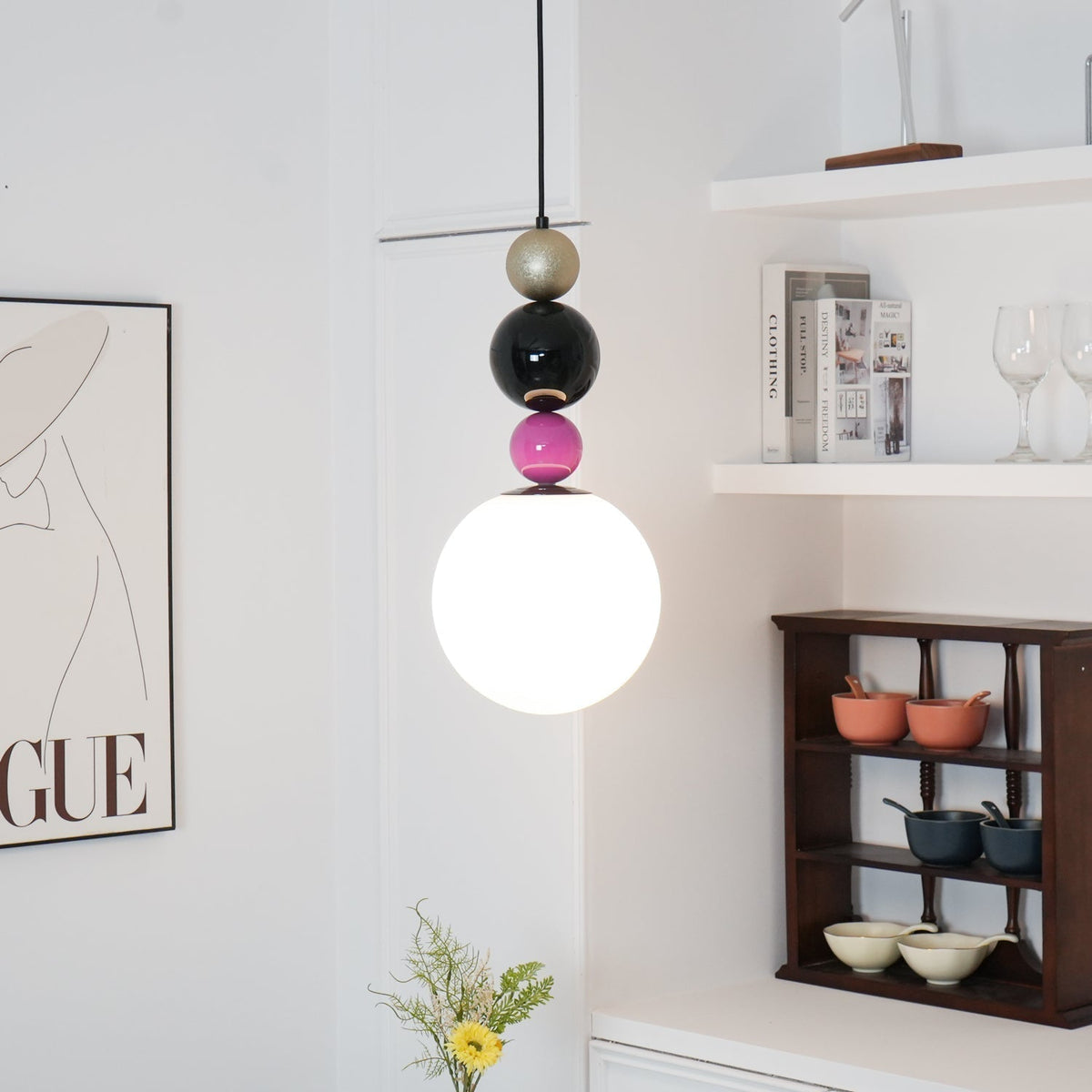 Suspension Vivace en verre et métal – vue 4