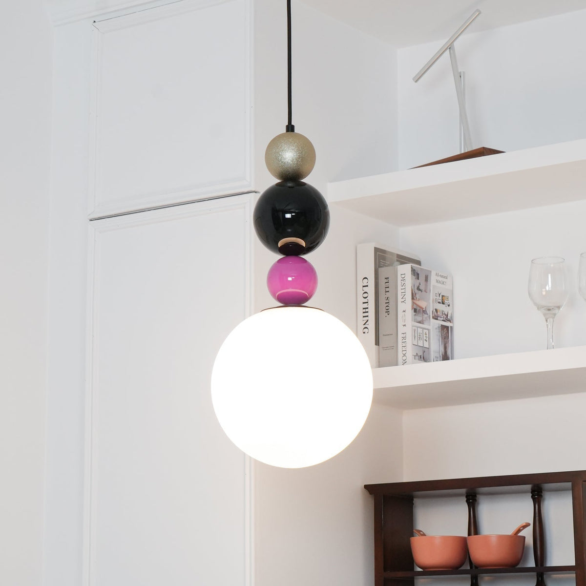 Suspension Vivace en verre et métal – vue 9