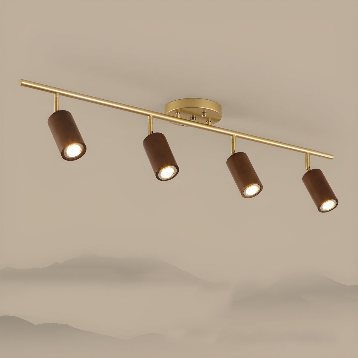 Plafonnier Digitale en bois et laiton – vue 43