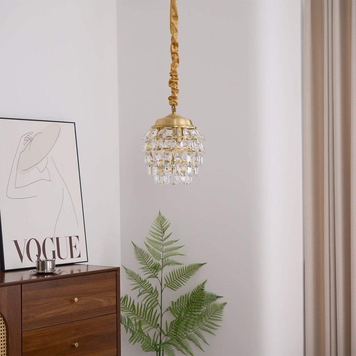 Suspension Cigale en cristal et laiton – vue 10