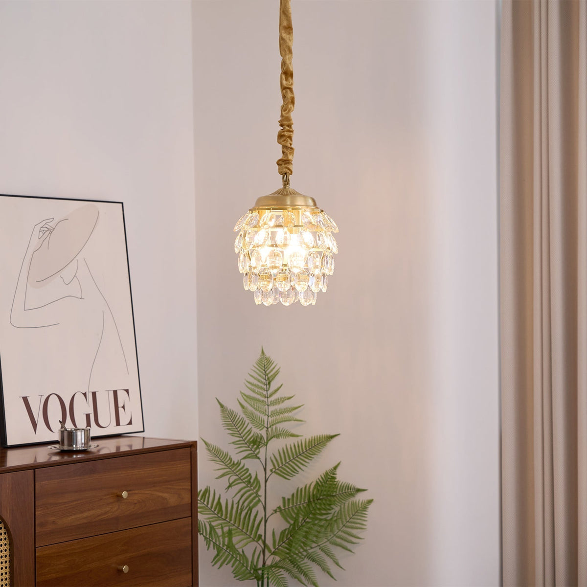 Suspension Cigale en cristal et laiton – vue 4