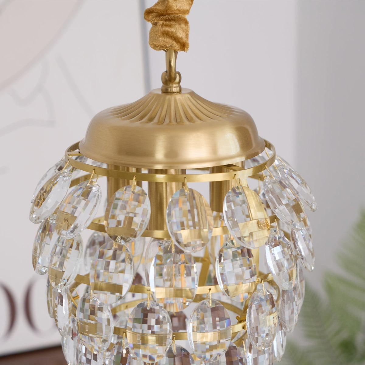 Suspension Cigale en cristal et laiton – vue 13