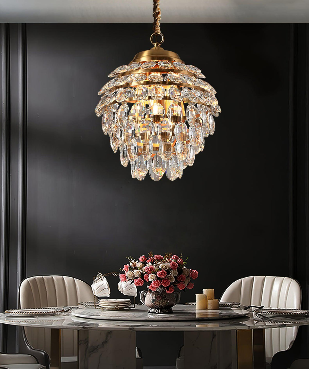 Suspension Cigale en cristal et laiton – vue 21