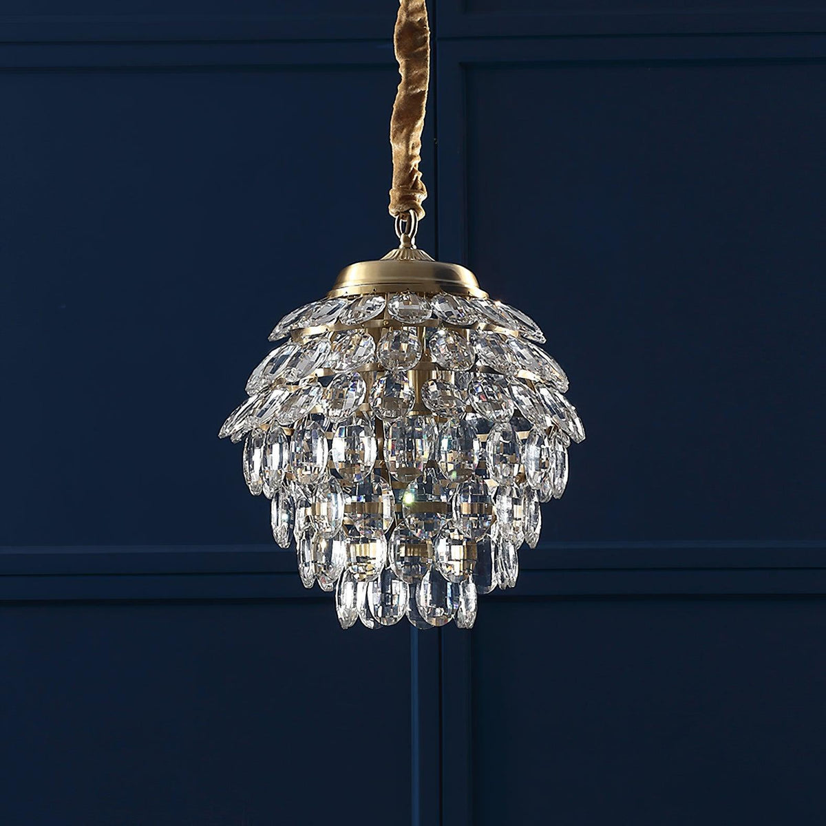 Suspension Cigale en cristal et laiton – vue 6