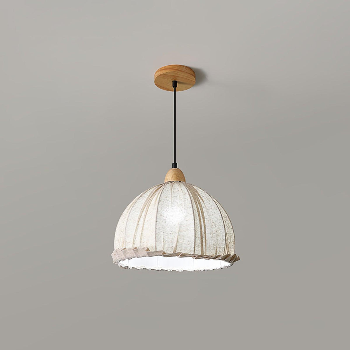 Suspension Rocher en bois et tissu – vue 2