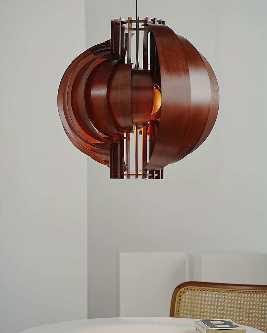 Suspension Mandarine en bois et métal – vue 3