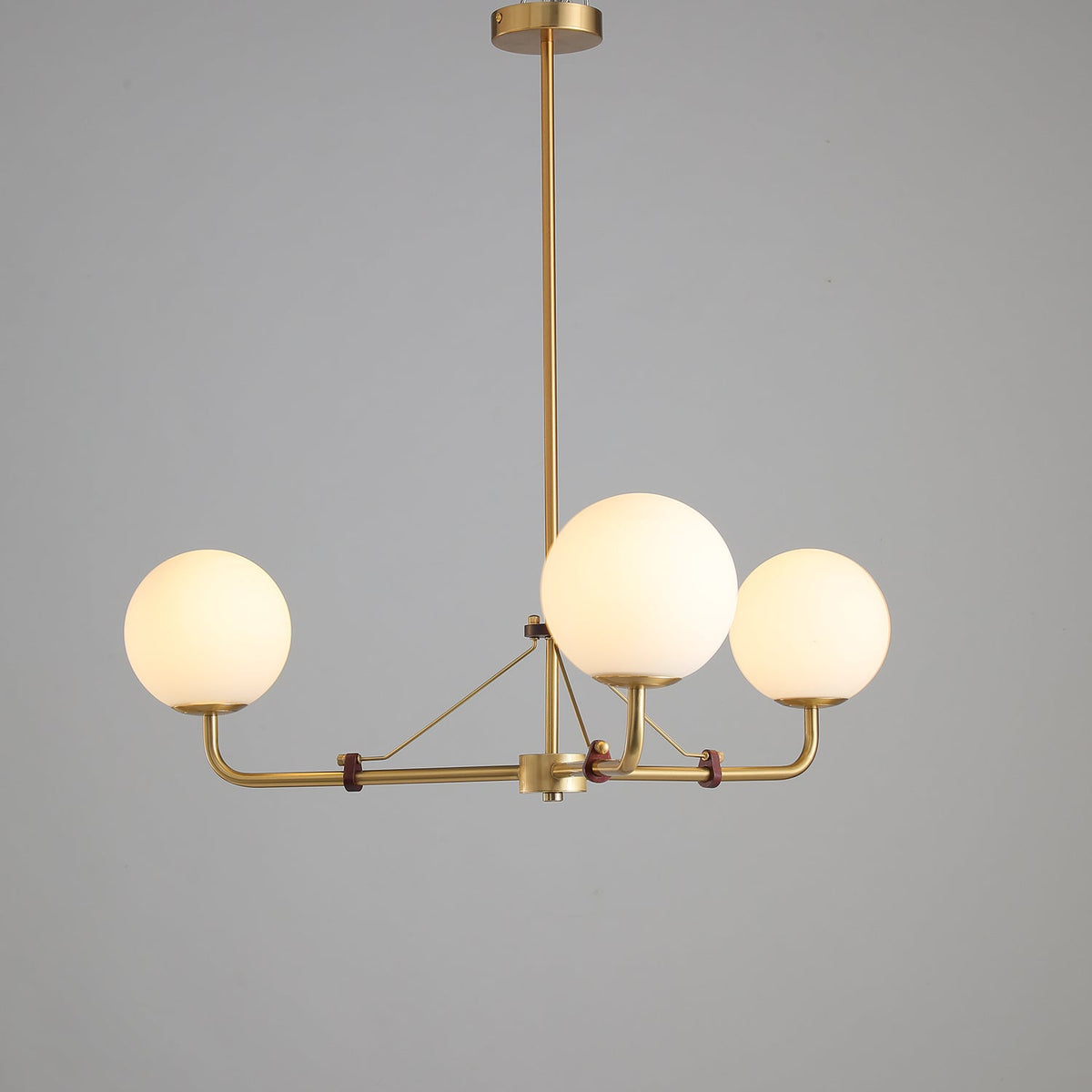 Lustre Bonifacio en laiton et verre – vue 2