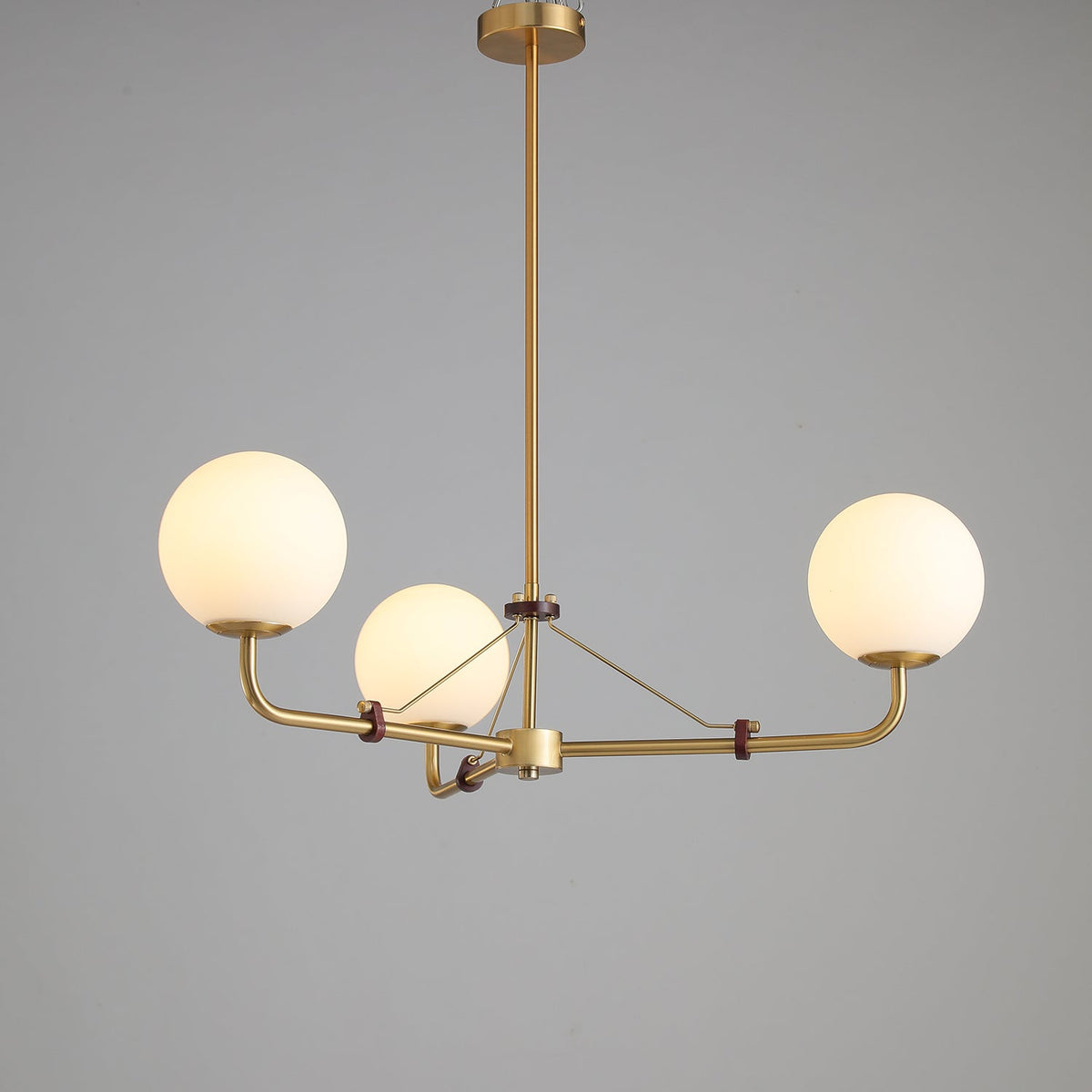 Lustre Bonifacio en laiton et verre – vue 5