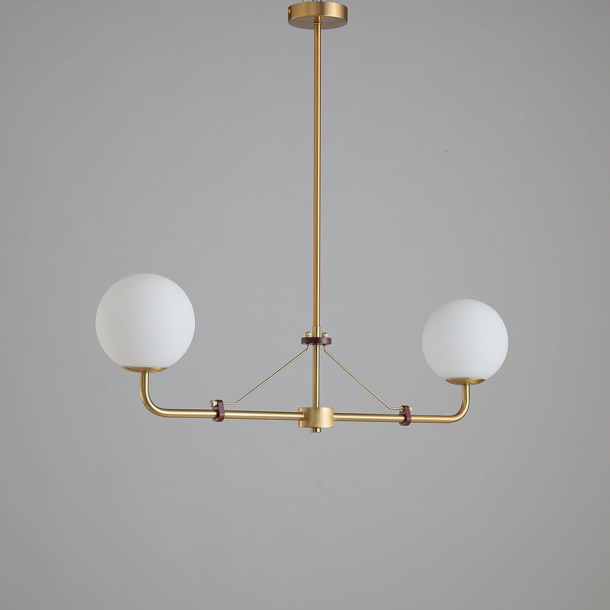 Lustre Bonifacio en laiton et verre – vue 6