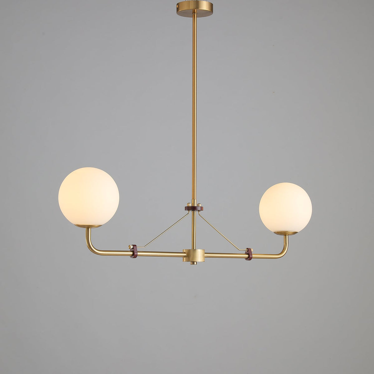 Lustre Bonifacio en laiton et verre – vue 8