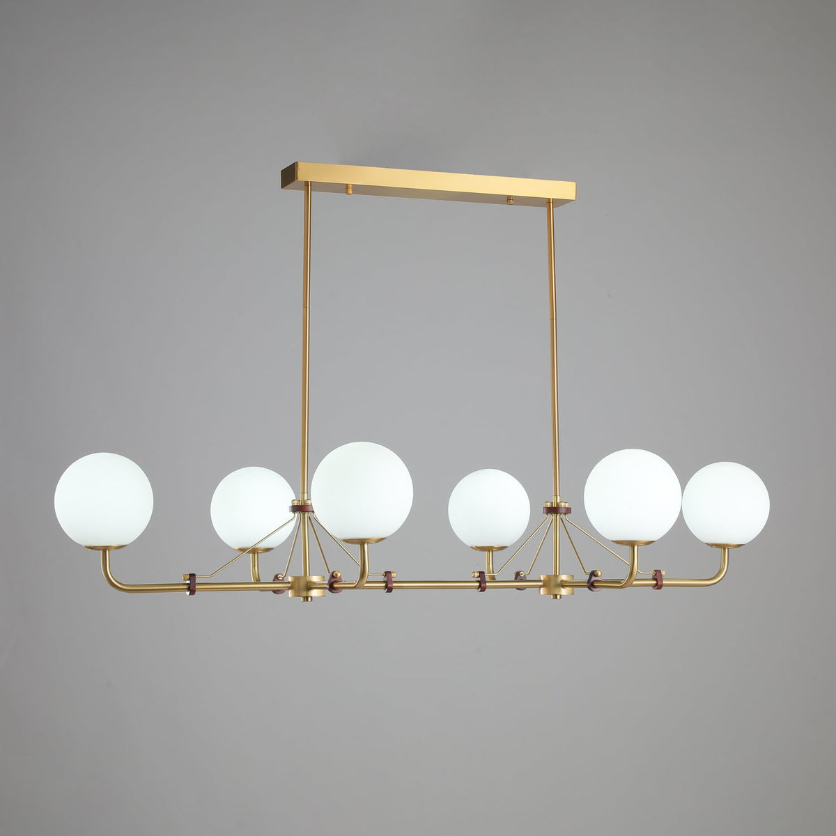 Lustre Bonifacio en laiton et verre – vue 15
