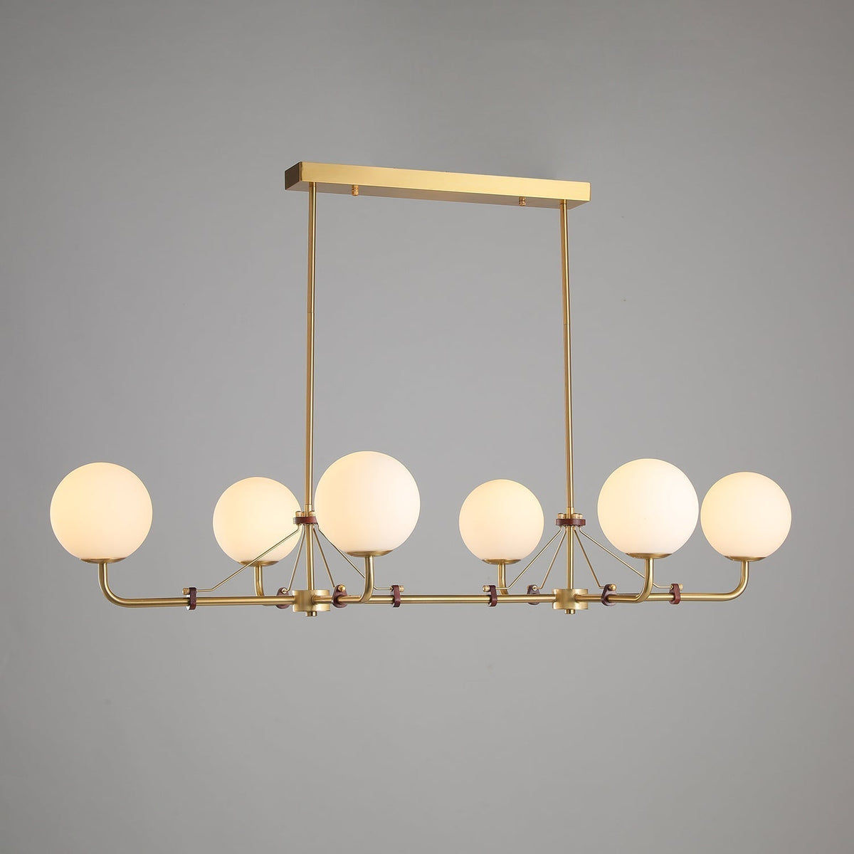 Lustre Bonifacio en laiton et verre – vue 17