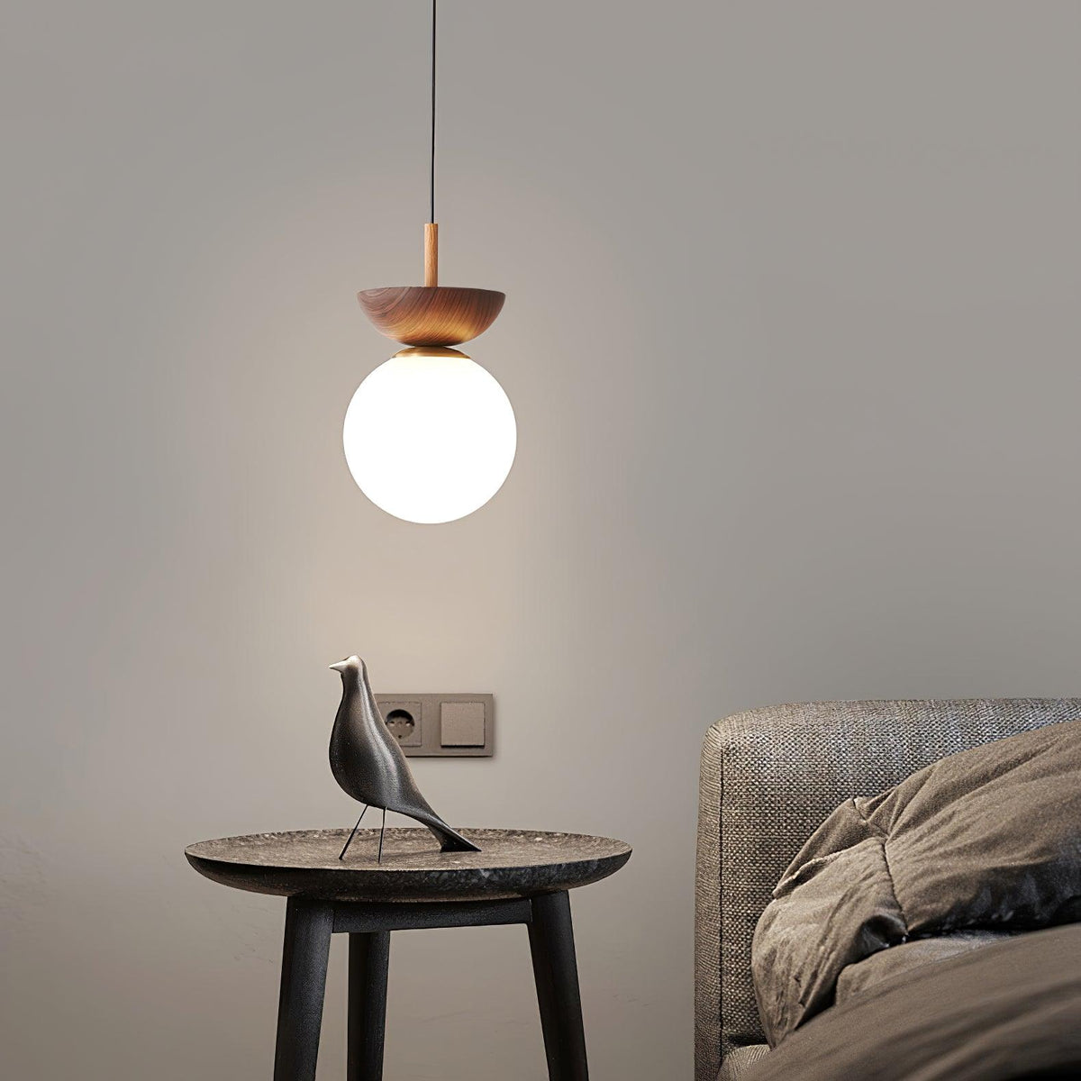 Suspension Citrine en verre et métal – vue 26