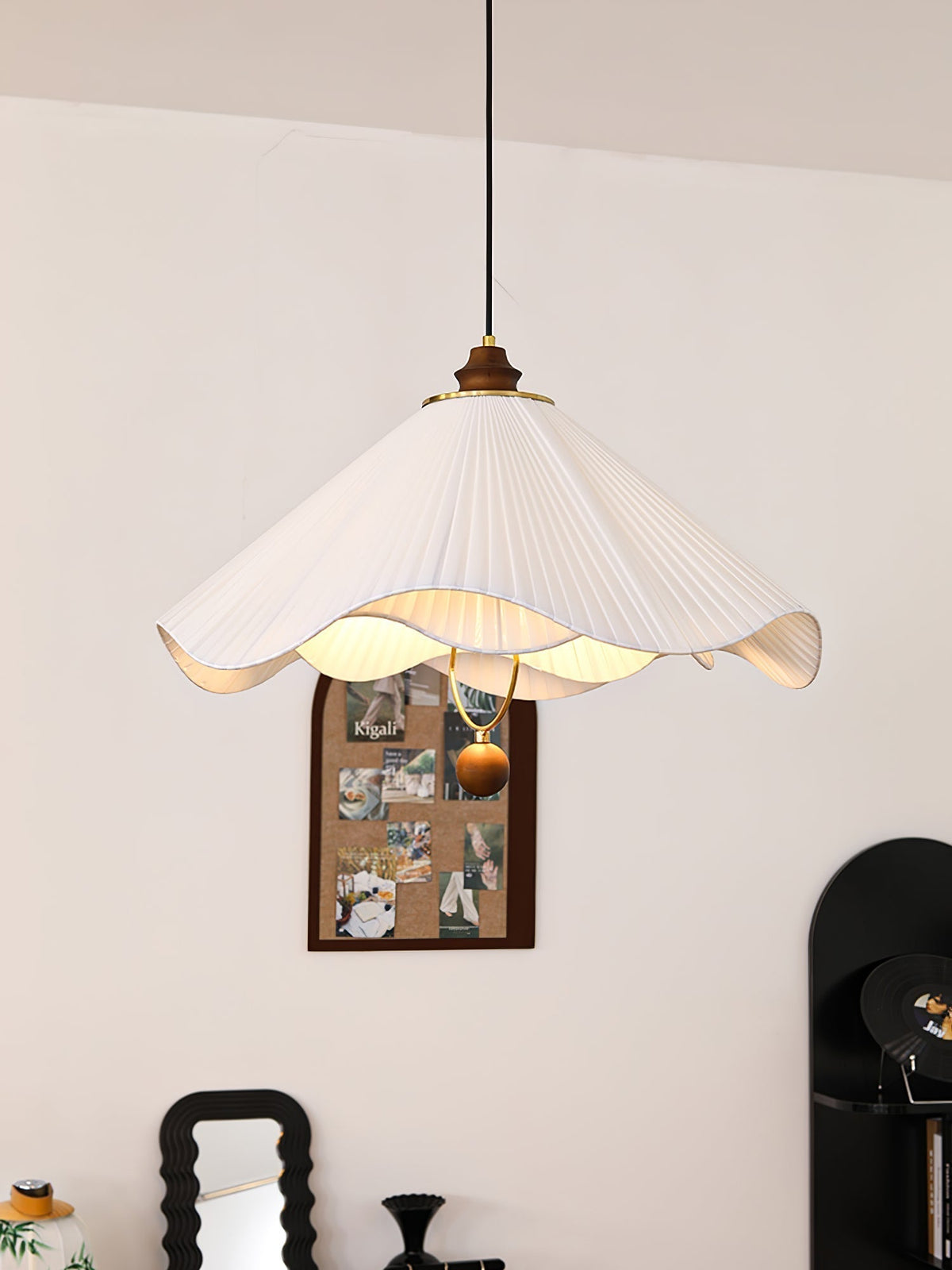 Suspension Coquelicot en bois et tissu – vue 12