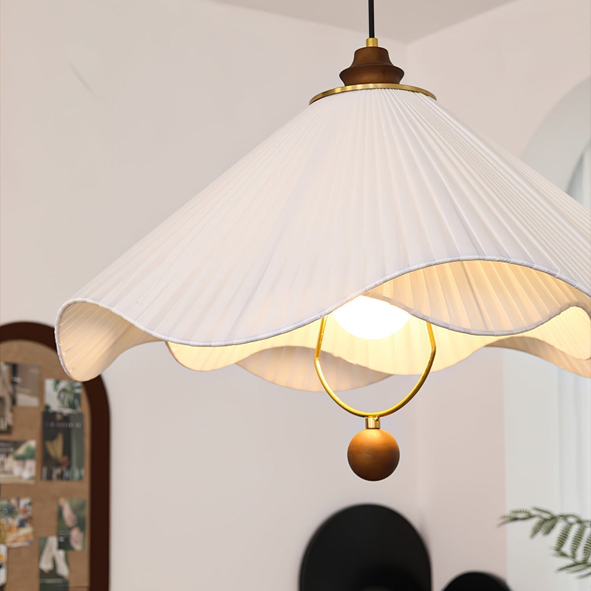 Suspension Coquelicot en bois et tissu – vue 9