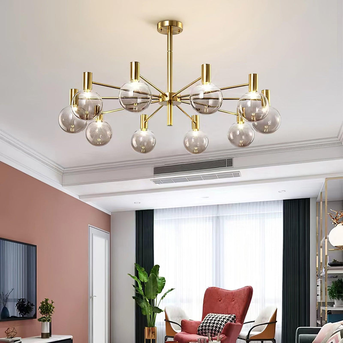 Lustre Trille en verre et fer – vue 19