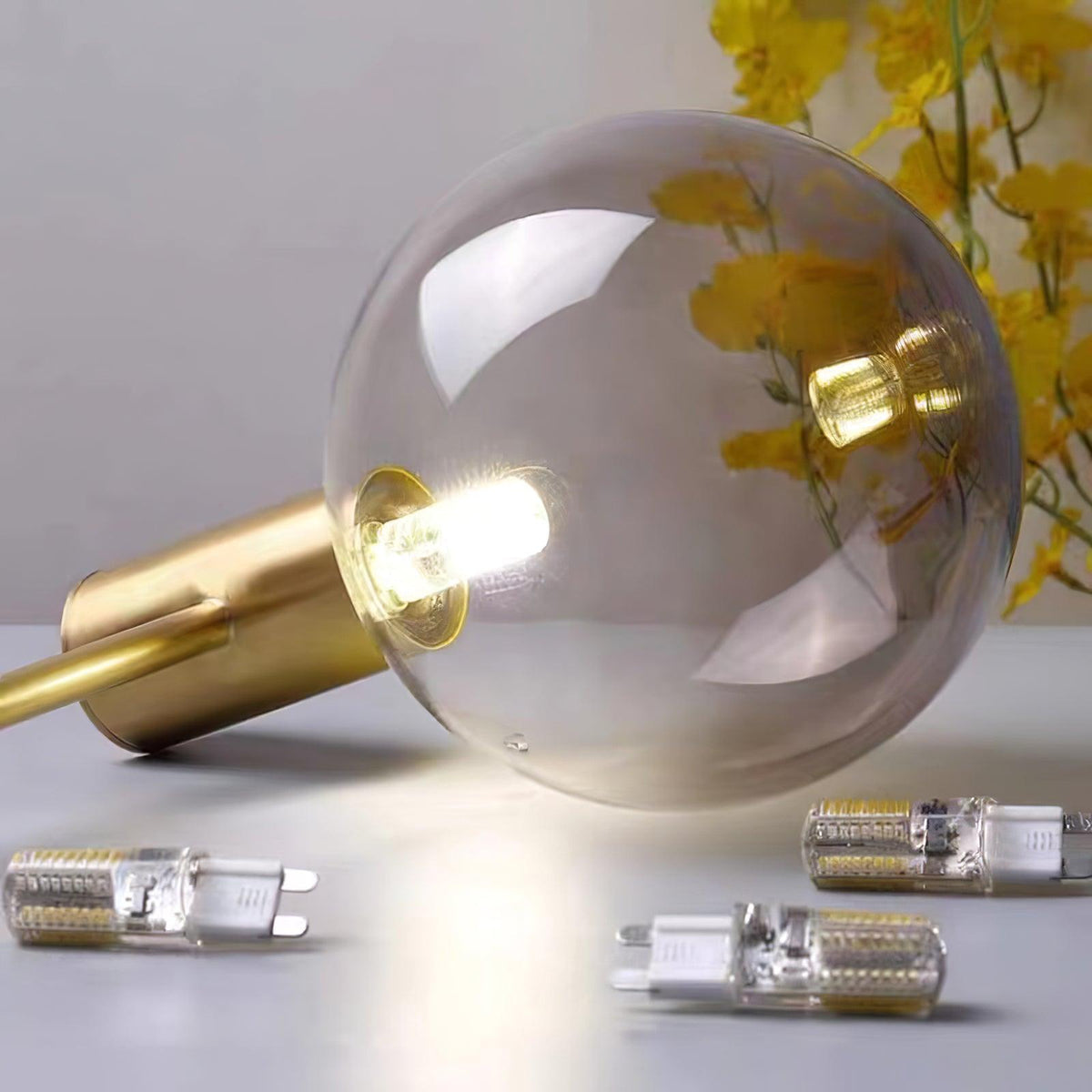 Lustre Trille en verre et fer – vue 21