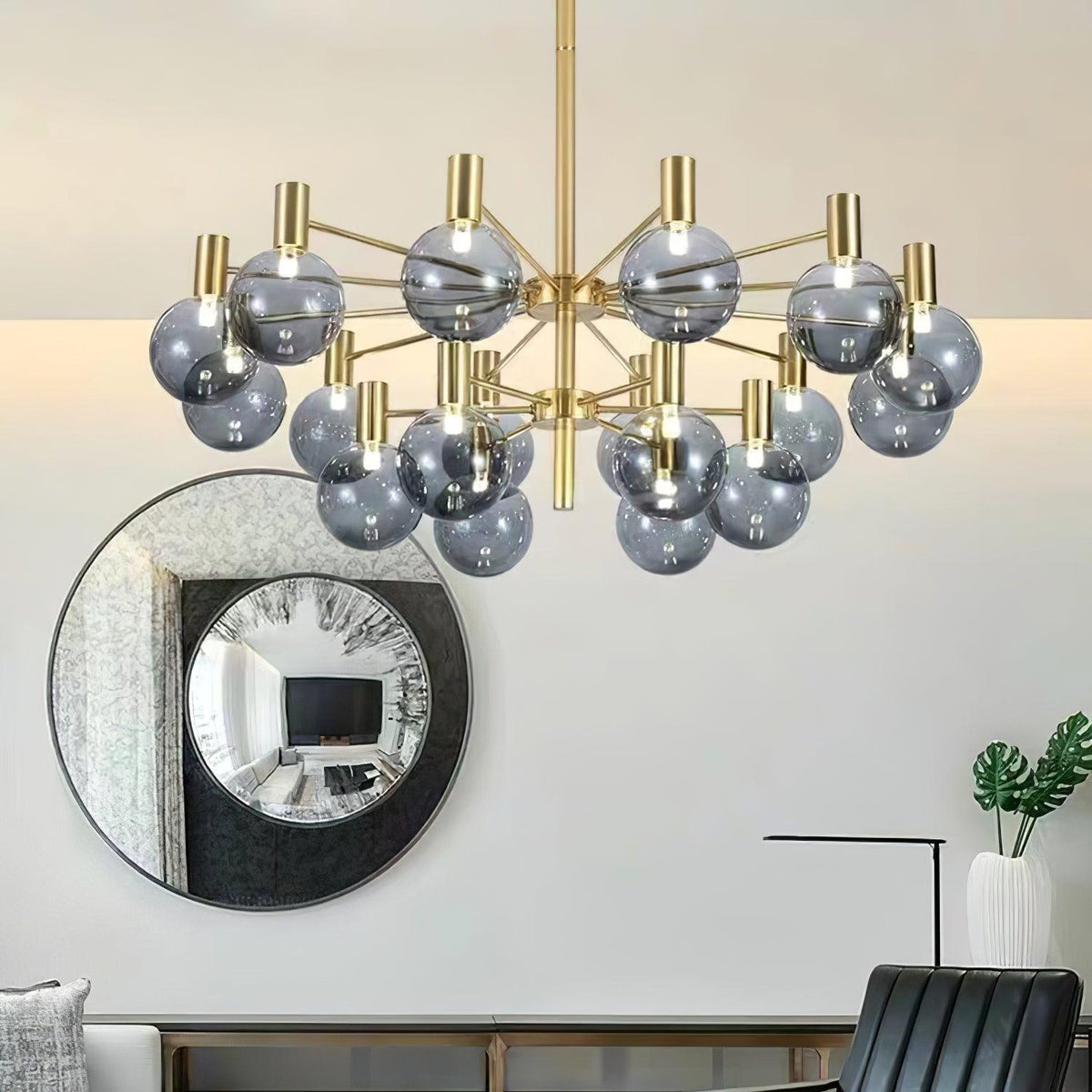 Lustre Trille en verre et fer – vue 25