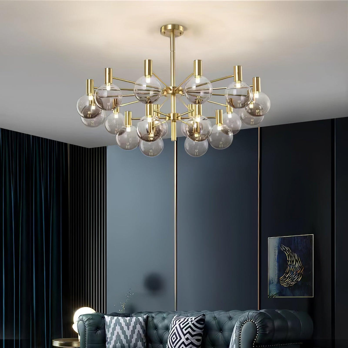 Lustre Trille en verre et fer – vue 27