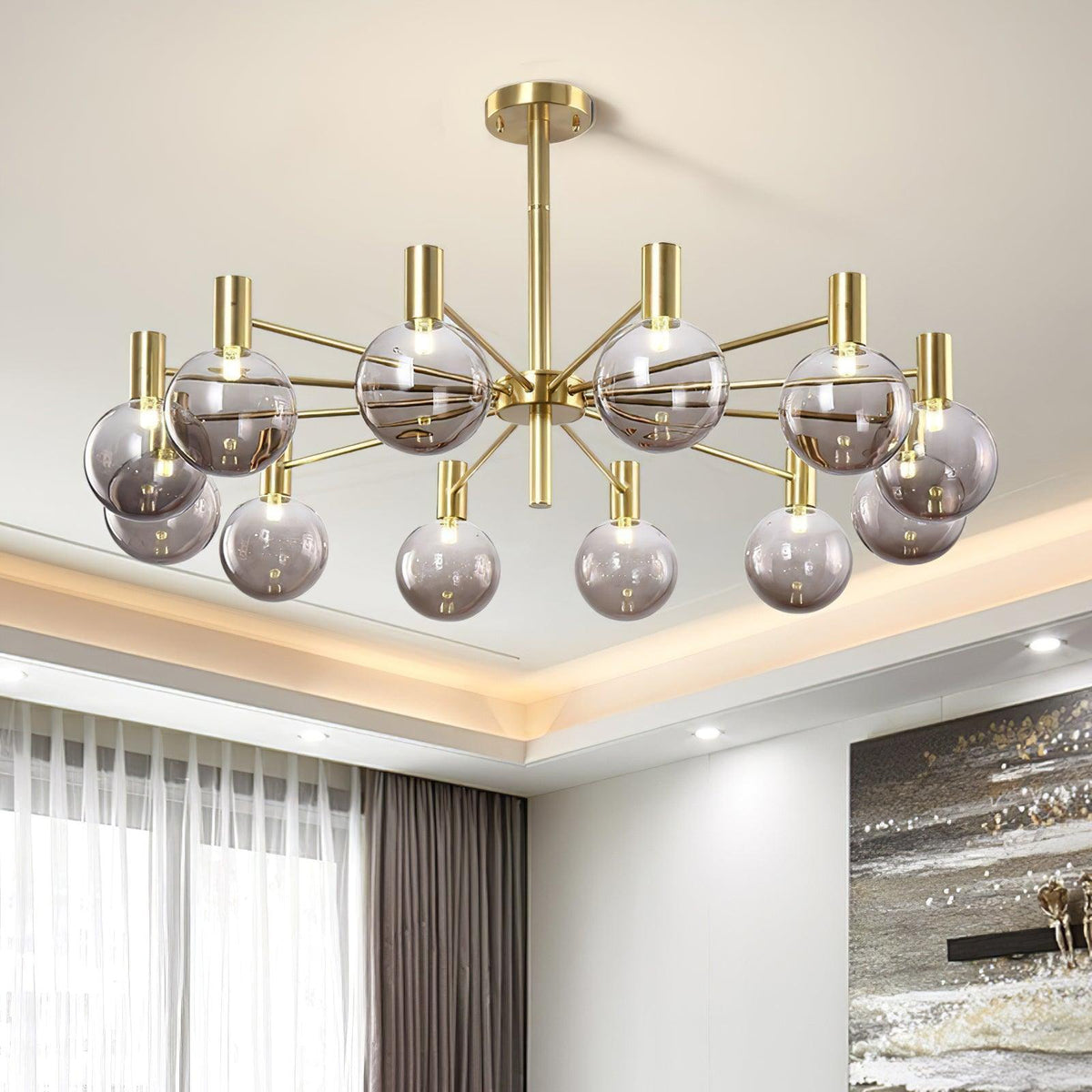 Lustre Trille en verre et fer – vue 22