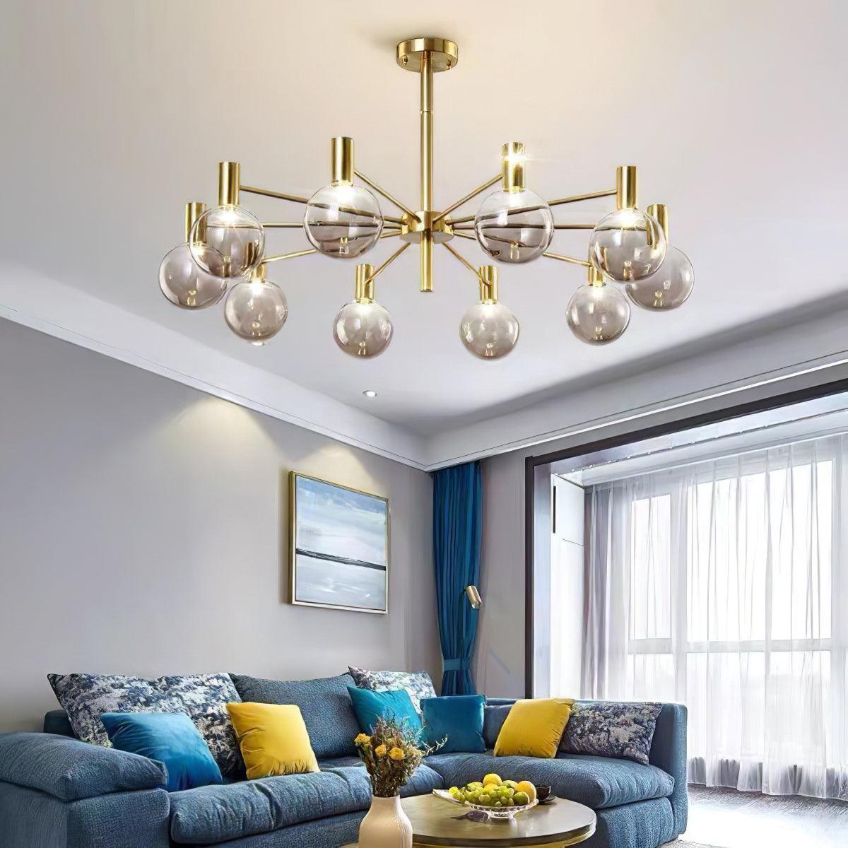 Lustre Trille en verre et fer – vue 9