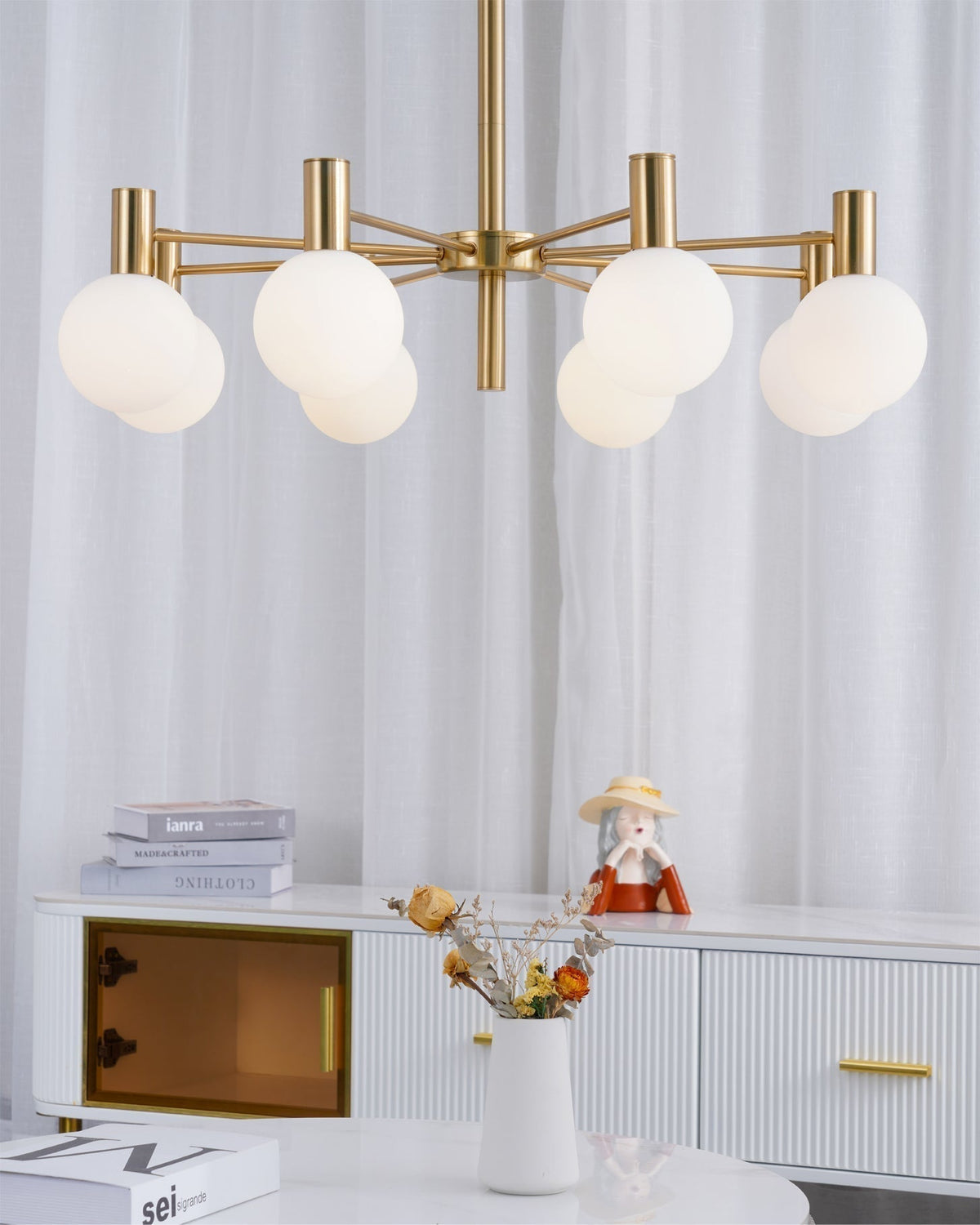 Lustre Trille en verre et fer – vue 74