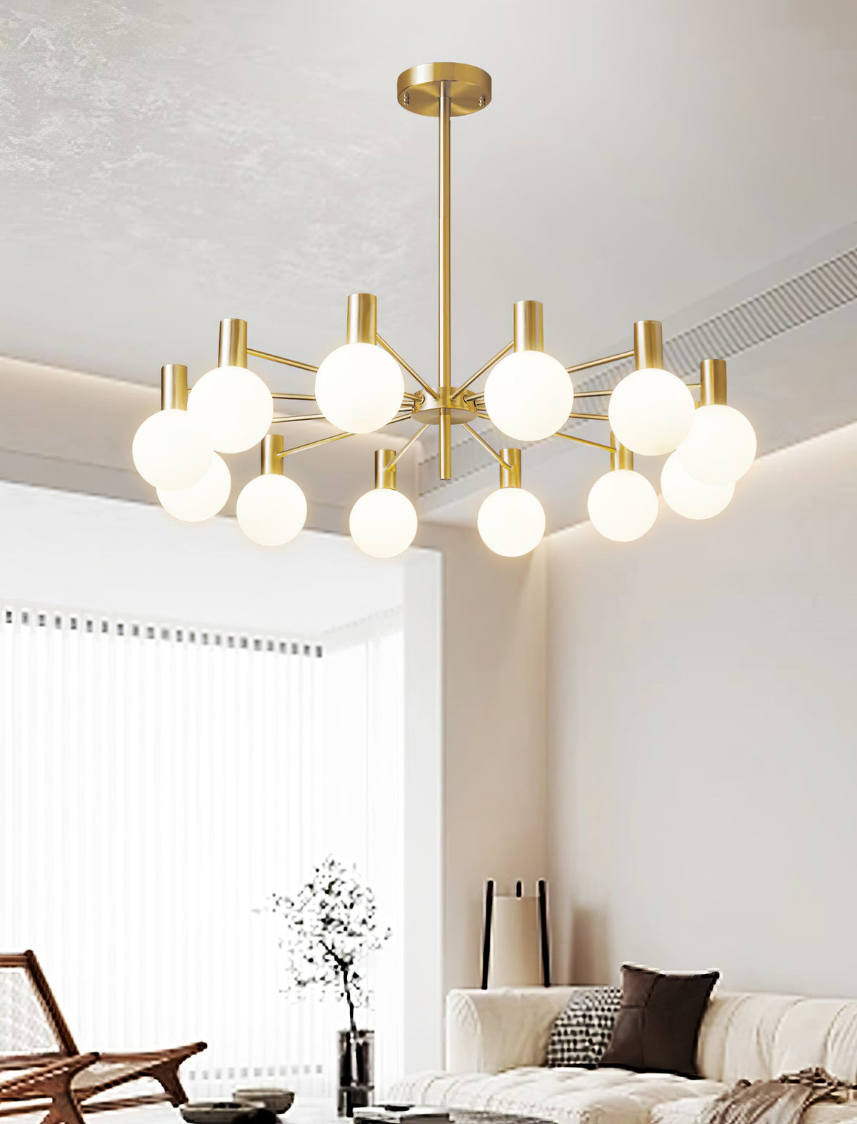 Lustre Trille en verre et fer – vue 37