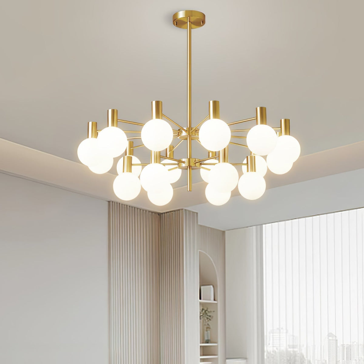 Lustre Trille en verre et fer – vue 4