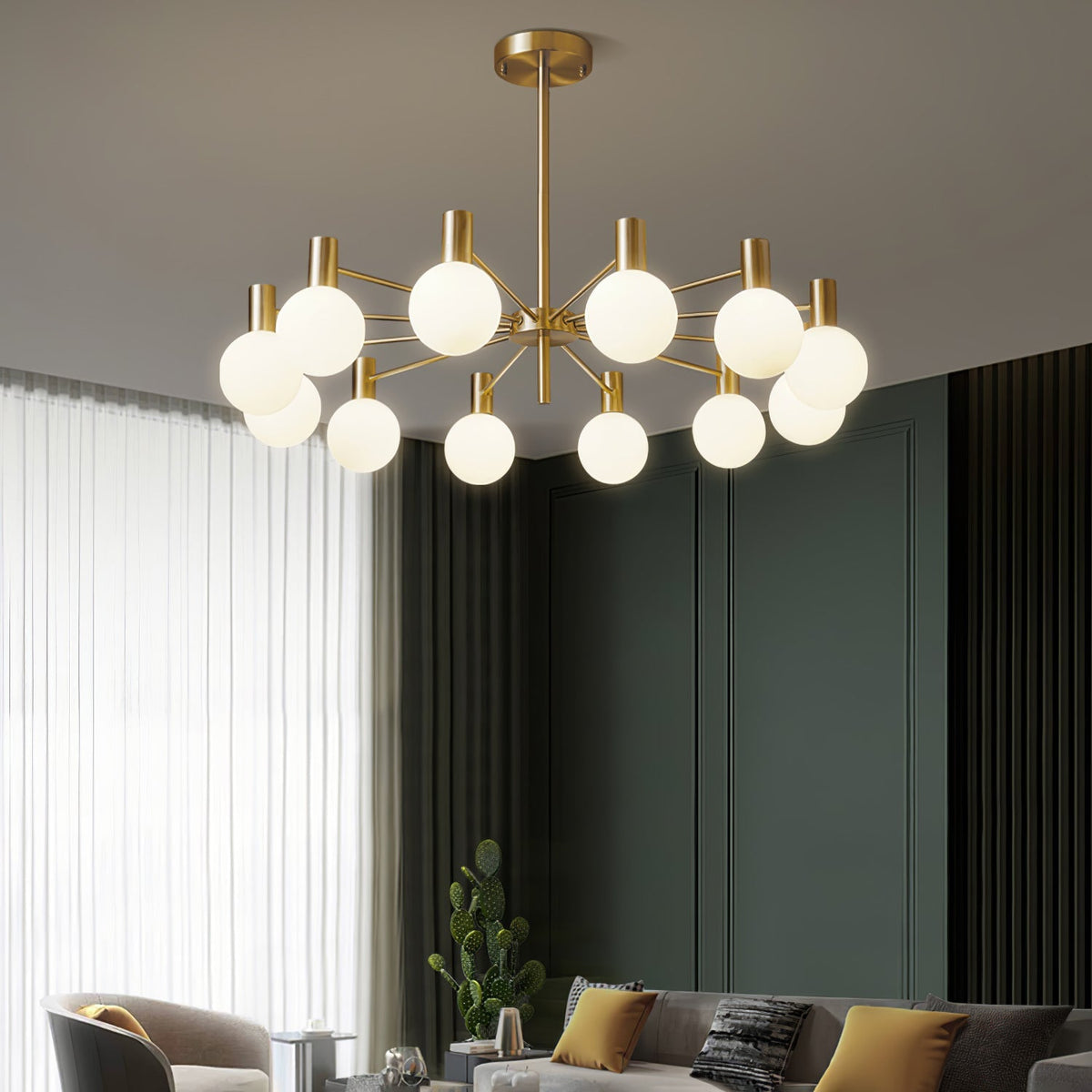 Lustre Trille en verre et fer – vue 40