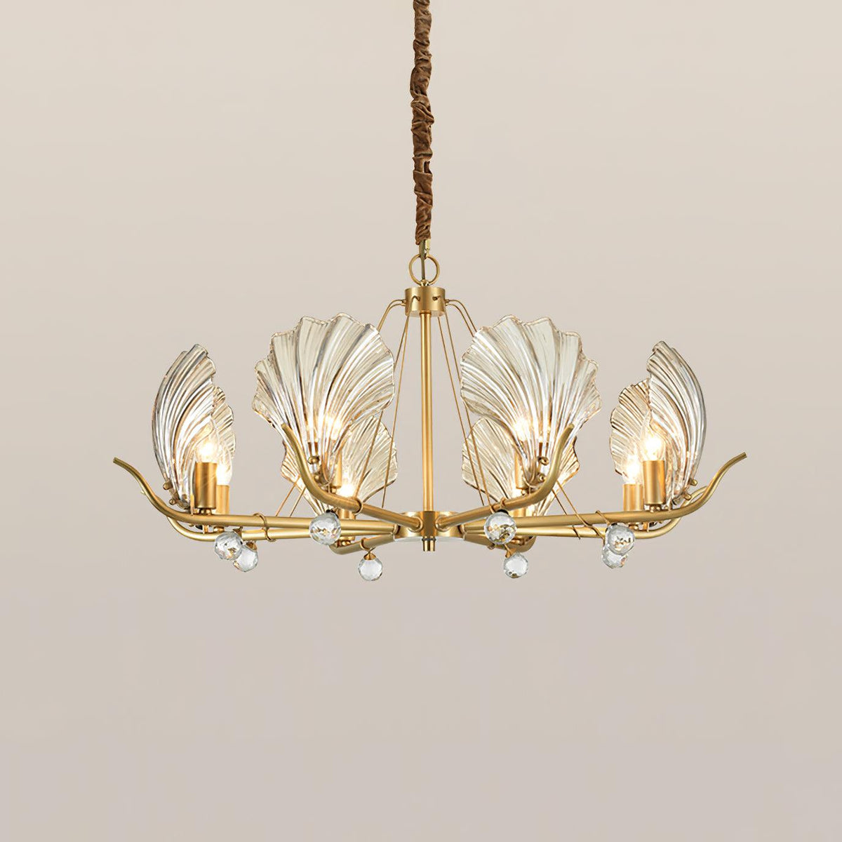 Lustre Argentière en cristal et cuivre – vue 8