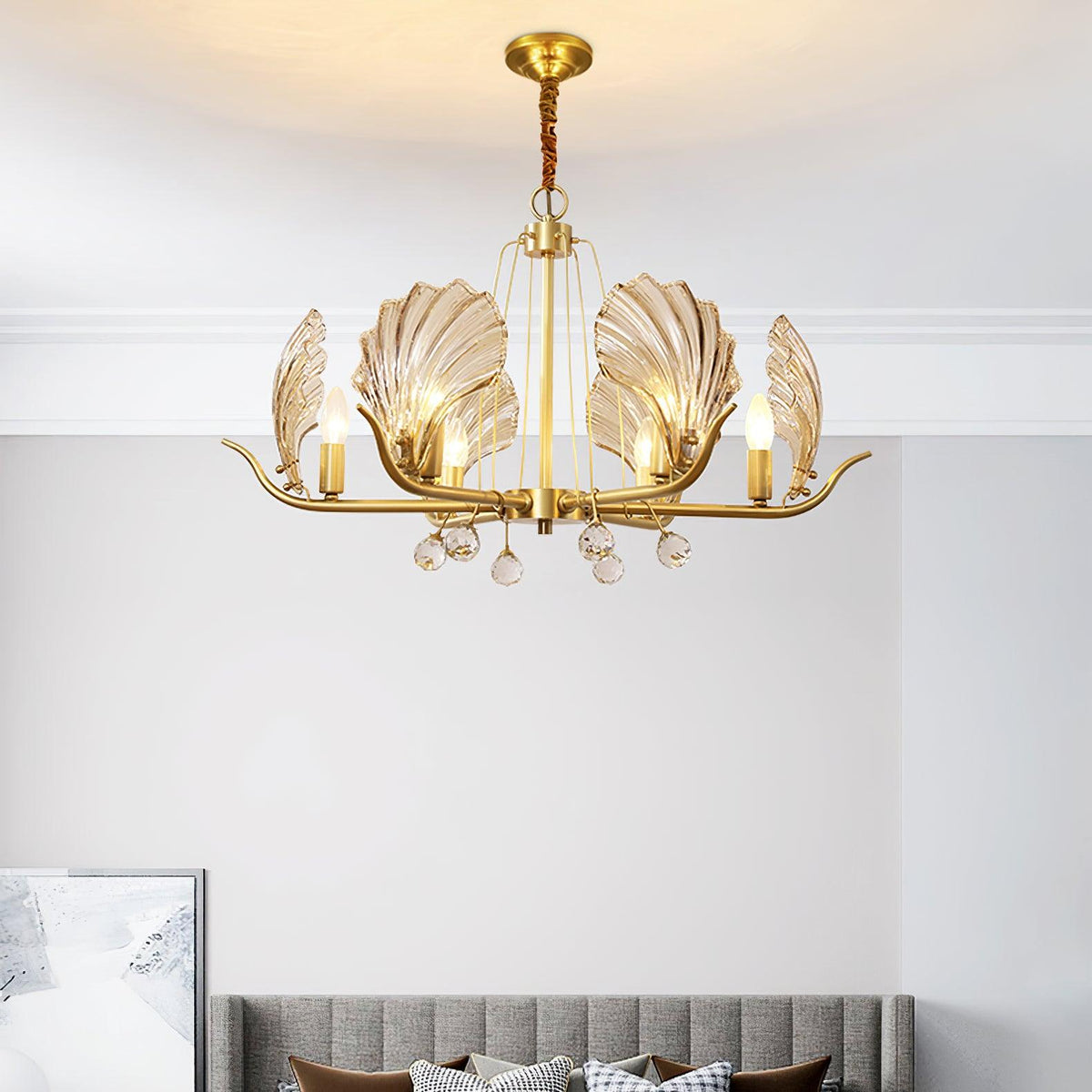 Lustre Argentière en cristal et cuivre – vue 22